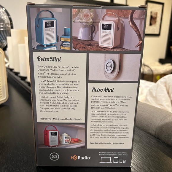 Retro Style MyVQ Retro Mini Bluetooth Speaker FM Radio Cream HTF in Box Portable - Picture 8 of 11